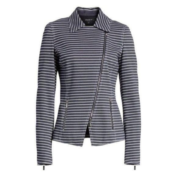 Lafayette 148 Julius Stripe Denim Twill Jacket NWT